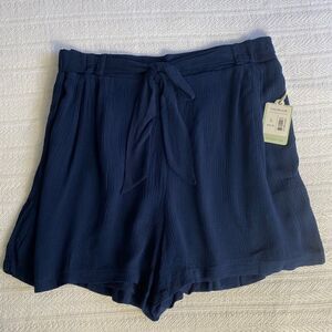 DEPT 222 Women’s Large Navy Blue Lined Shorts with Tie Front